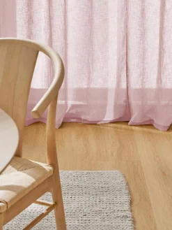 Semi-transparant gordijnen Ibiza met lusophanging, 2 stuks^Westwing Collection Best