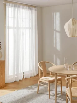 Semi-transparant gordijnen Ibiza met lusophanging, 2 stuks^Westwing Collection Best