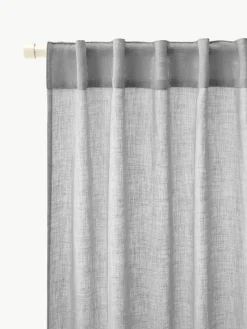 Semi-transparant gordijnen Ibiza met lusophanging, 2 stuks^Westwing Collection Sale