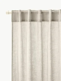 Semi-transparant gordijnen Ibiza met lusophanging, 2 stuks^Westwing Collection Best