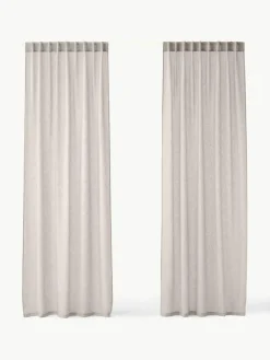 Semi-transparant gordijnen Ibiza met lusophanging, 2 stuks^Westwing Collection Best