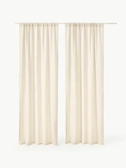 Semi-transparant mousseline gordijn Malvina met tunnelzoom, 2 stuks^Westwing Collection New