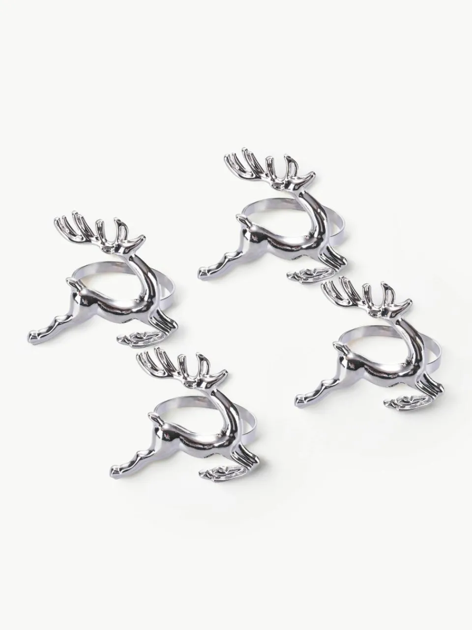 Servetringen Reindeer in zilverkleurig, 4 stuks^Villa D'Este Home Tivoli Online