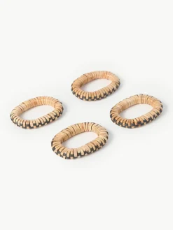 Servetringen Weave van rotan en mangohout, 4 stuks^ferm LIVING Discount