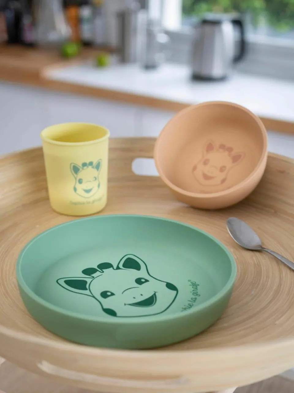 Serviesset van silicone, 4-delig^Sophie la girafe Discount