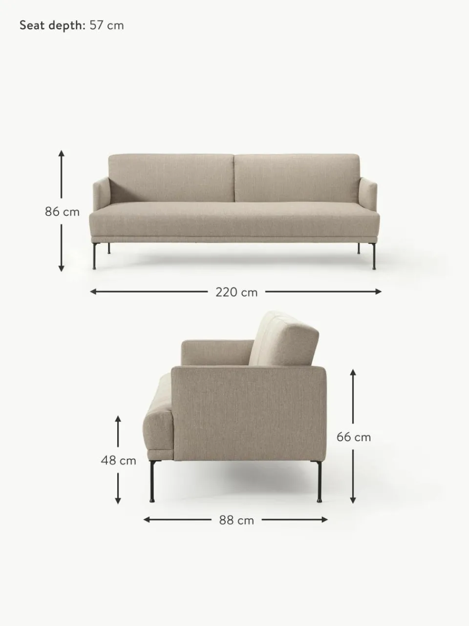 Slaapbank Fluente (3-zits)^Westwing Collection Clearance