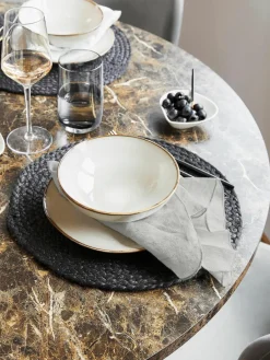 Stoffen servetten Gracie van linnen met open zoom, 2 stuks^Broste Copenhagen New