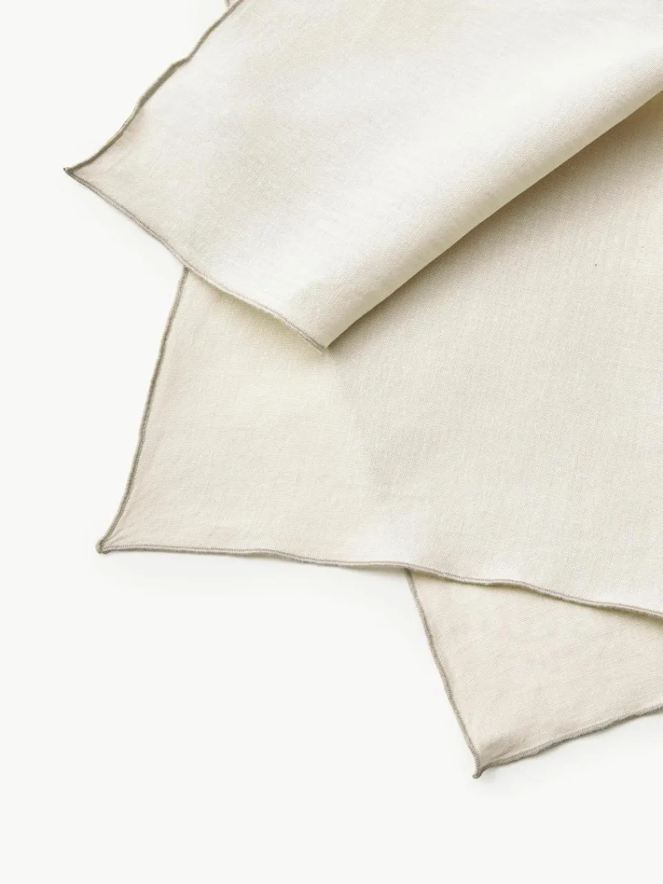 Stoffen servetten Kennedy van linnen met bies, 4 stuks^Westwing Collection Discount