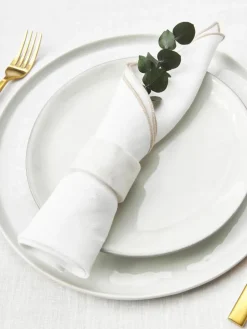 Stoffen servetten Kennedy van linnen met bies, 4 stuks^Westwing Collection Outlet