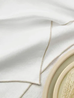 Stoffen servetten Kennedy van linnen met bies, 4 stuks^Westwing Collection Outlet