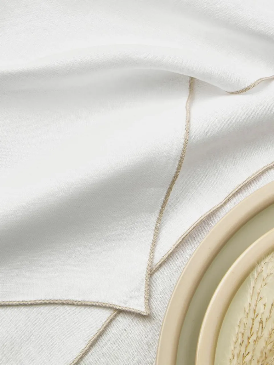 Stoffen servetten Kennedy van linnen met bies, 4 stuks^Westwing Collection Outlet