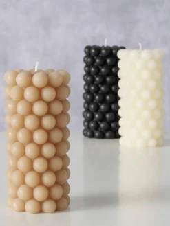 Stompkaarsen Pearls, 3-delig, H 14 cm^Westwing Fashion