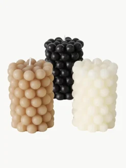 Stompkaarsen Pearls, 3-delig, H 10 cm^Westwing Fashion