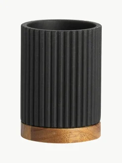 Tandenborstelbeker Laura met houten decoratie^ANDREA HOUSE Outlet