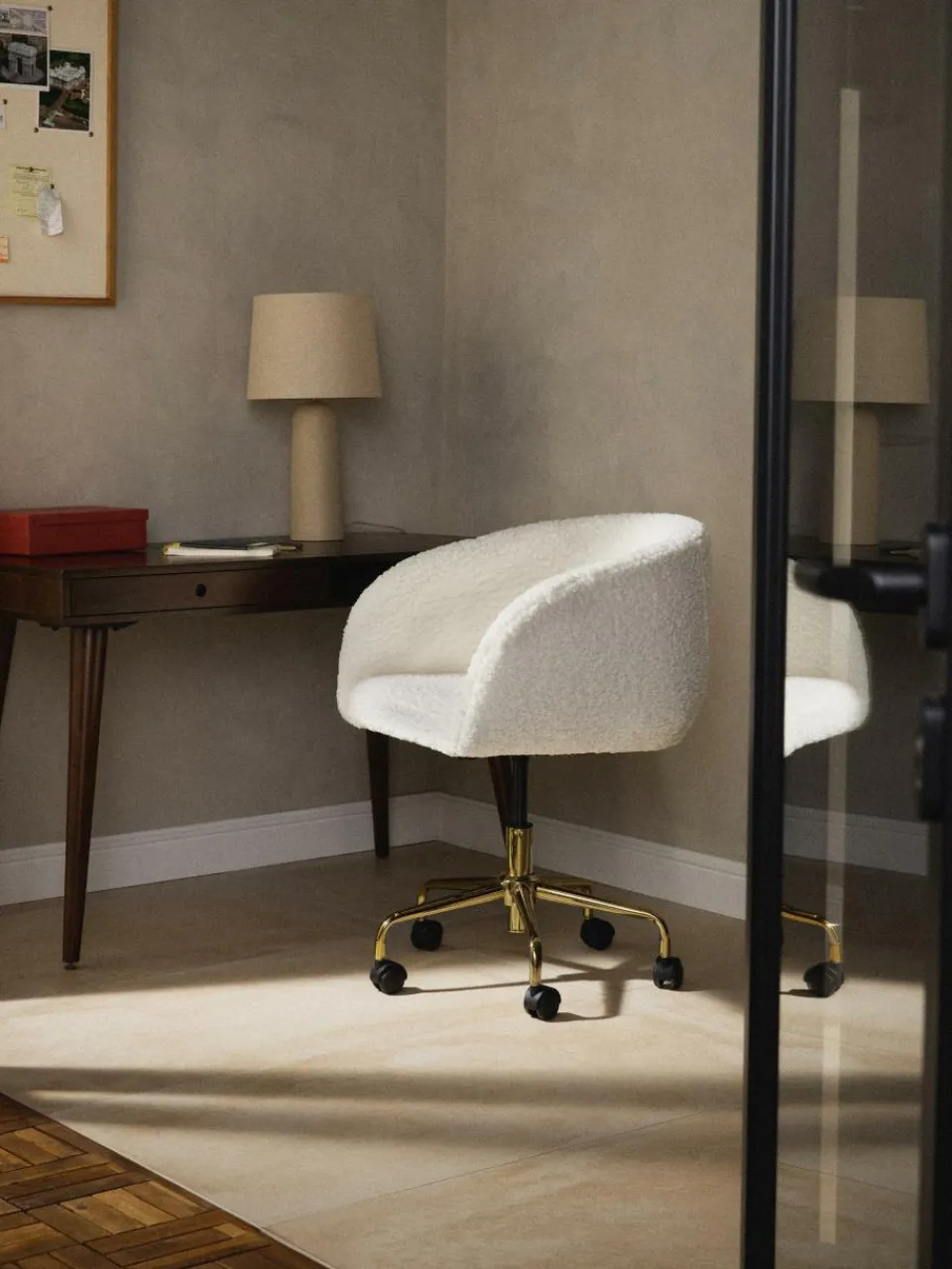 Teddy bureaustoel Emmie, in hoogte verstelbaar^Westwing Collection Outlet