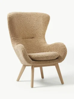 Teddy fauteuil Wing met houten poten^Westwing Collection Clearance