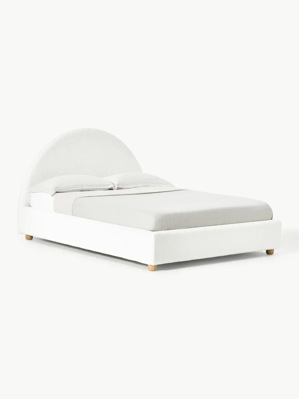 Teddy gestoffeerd bed Ebba^Westwing Collection Fashion