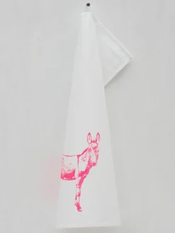 Theedoek Donkey, handgedrukt^Frohstoff Hot