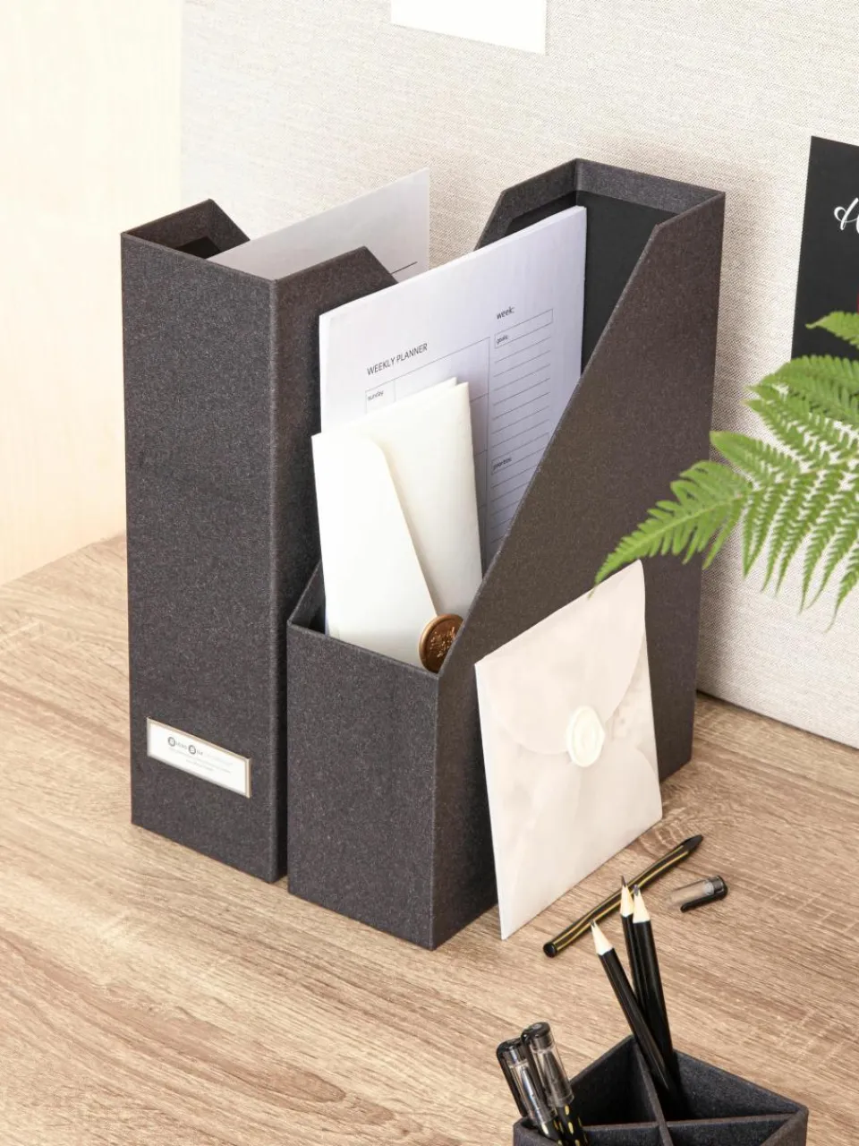 Tijdschriftencassette Viola, 2 stuks^Bigso Box of Sweden Fashion