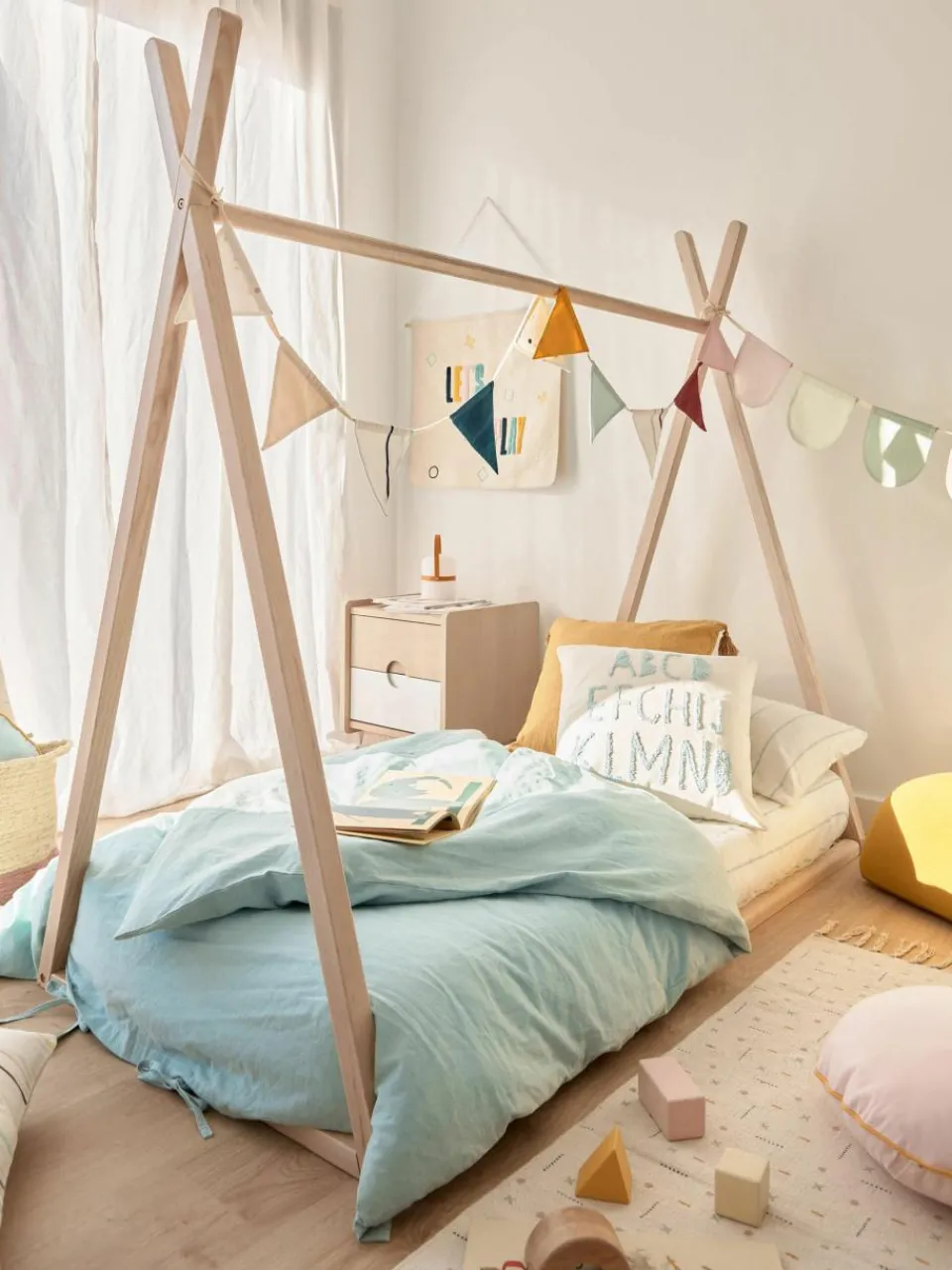 Tipi kinderbed Maralis van beukenhout, 70 x 140 cm^Westwing Sale