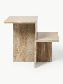 Travertijn bijzettafel Distinct met twee tafelbladen^ferm LIVING Sale