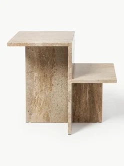 Travertijn bijzettafel Distinct met twee tafelbladen^ferm LIVING Sale