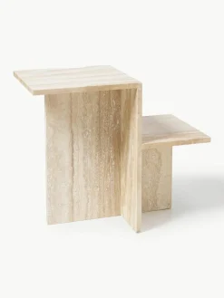 Travertijn bijzettafel Distinct met twee tafelbladen^ferm LIVING Online
