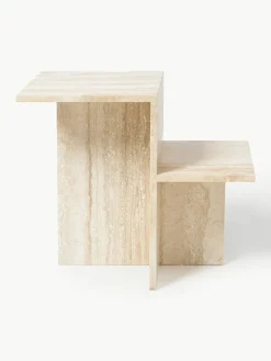 Travertijn bijzettafel Distinct met twee tafelbladen^ferm LIVING Online