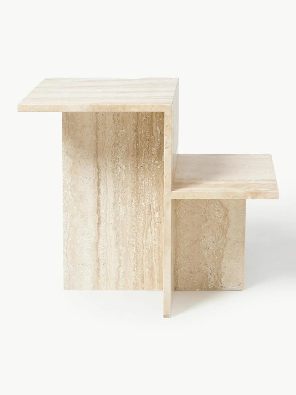 Travertijn bijzettafel Distinct met twee tafelbladen^ferm LIVING Online