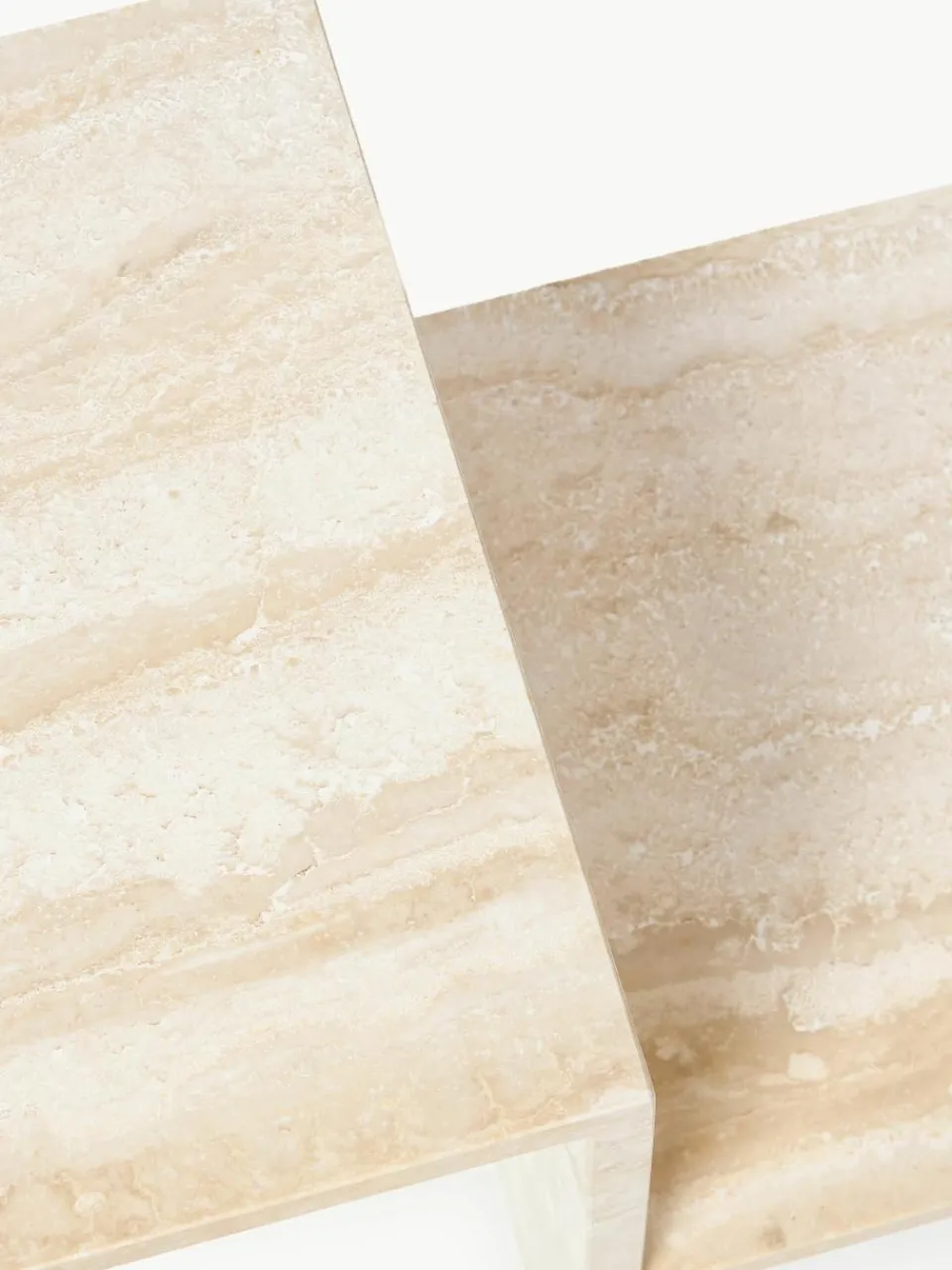 Travertijn bijzettafel Distinct met twee tafelbladen^ferm LIVING Online
