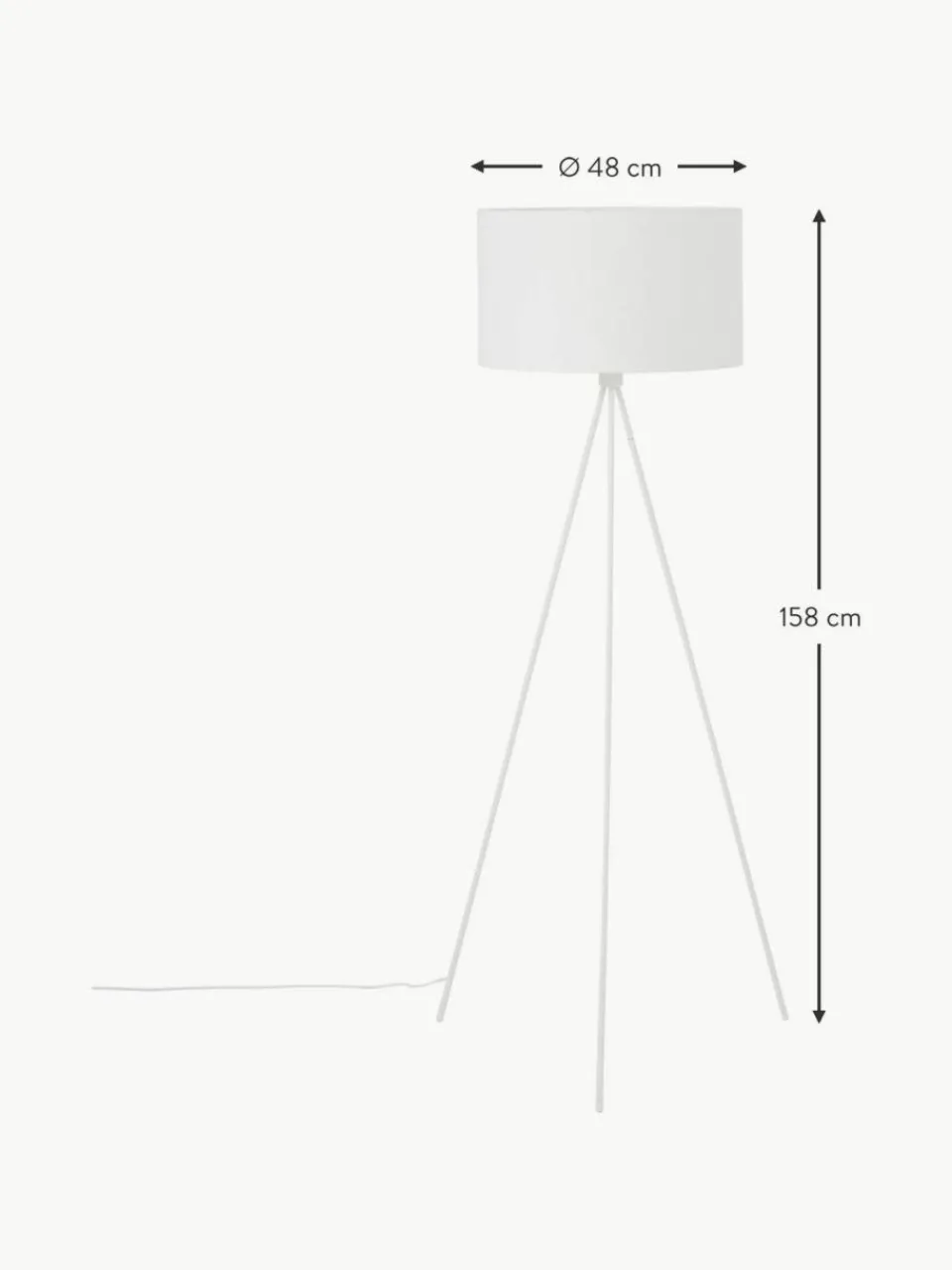 Tripod vloerlamp Cella met stoffen lampenkap^Westwing Collection Online