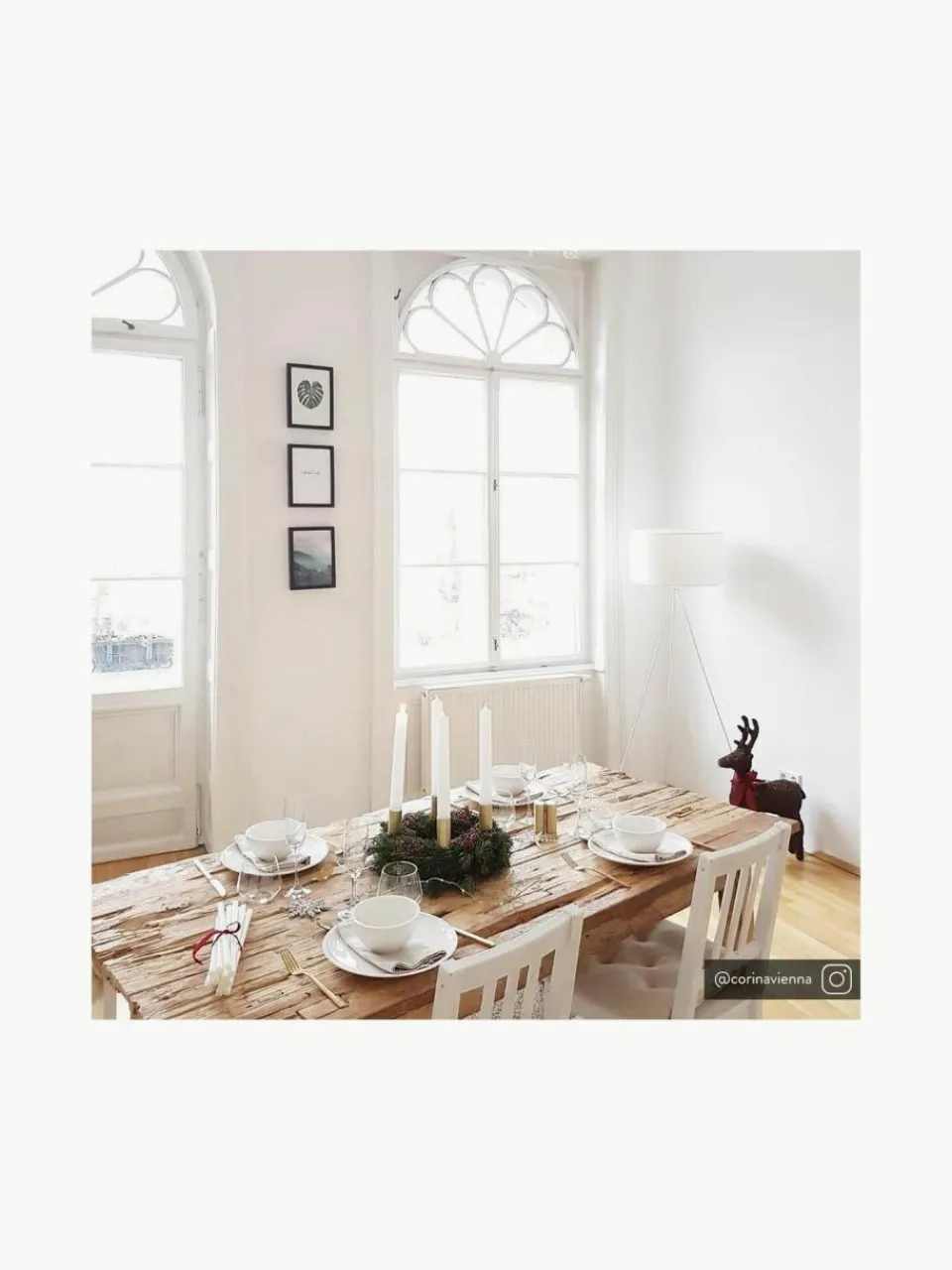 Tripod vloerlamp Cella met stoffen lampenkap^Westwing Collection Online