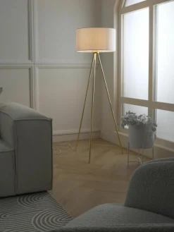 Tripod vloerlamp Cella met stoffen lampenkap^Westwing Collection Clearance