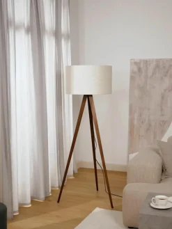 Tripod vloerlamp Jake van massief hout^Westwing Collection Fashion
