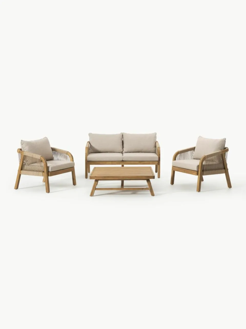 Tuin loungeset Lu van acaciahout, 4-delig^Westwing Collection Sale