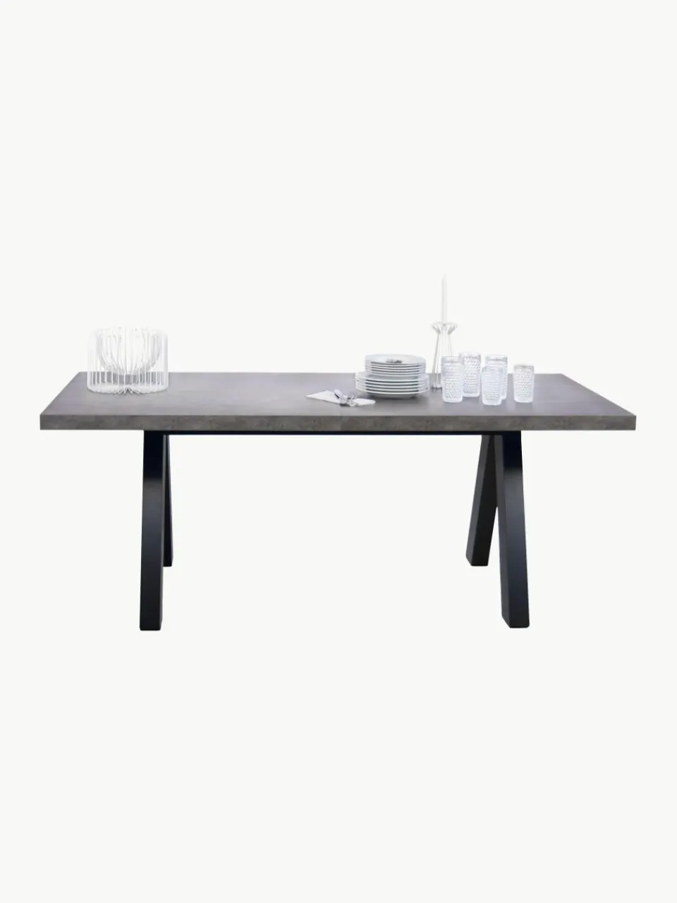 Uitschuifbare eettafel Apex in beton optiek, 200 - 250 x 100 cm^Westwing Best