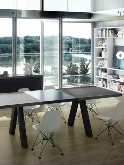 Uitschuifbare eettafel Apex in beton optiek, 200 - 250 x 100 cm^Westwing Best
