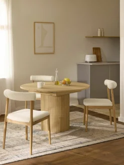Uitschuifbare eettafel Filo met groefstructuur, 120 - 160 x 75 cm^Westwing Collection Discount
