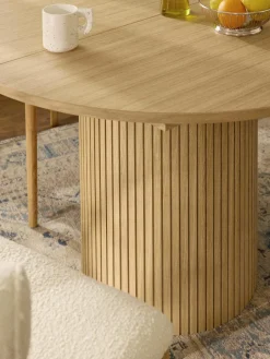 Uitschuifbare eettafel Filo met groefstructuur, 120 - 160 x 75 cm^Westwing Collection Discount