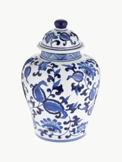 Vaas met deksel Annabelle van porselein, H 26 cm^Westwing Clearance