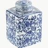 Vaas met deksel Ella van porselein, H 17 cm^Westwing Sale