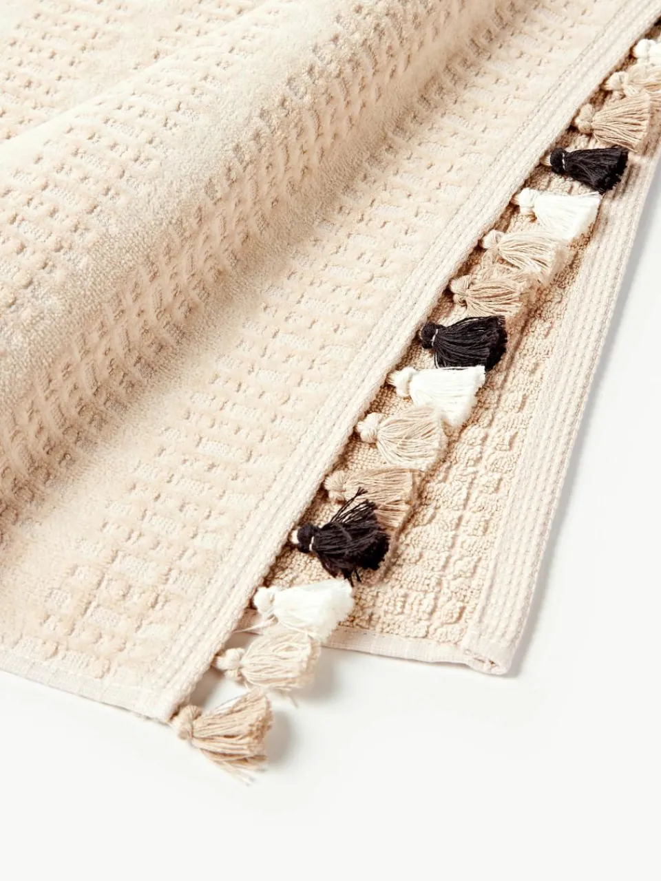 Velours handdoekenset Tallulah met decoratieve franjes, in verschillende formaten^Westwing Collection Hot
