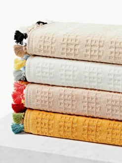 Velours handdoekenset Tallulah met decoratieve franjes, in verschillende formaten^Westwing Collection Discount