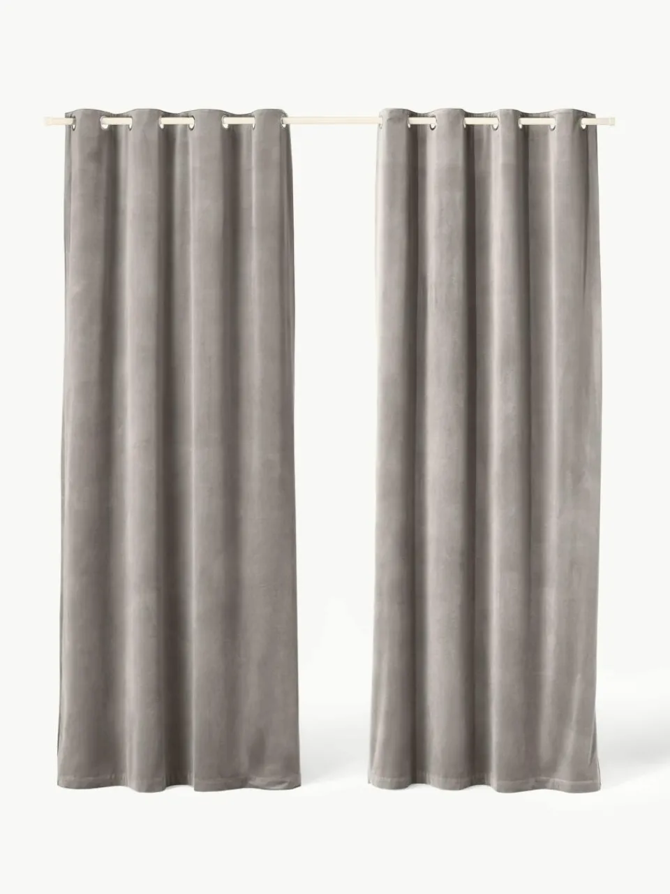 Verduisterend fluwelen gordijn Rush met oogjes, set van 2^Westwing Collection Discount
