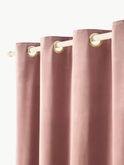 Verduisterend fluwelen gordijn Rush met oogjes, 2 stuks^Westwing Collection Best