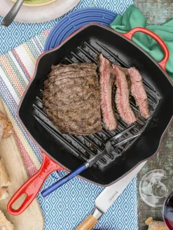 Vierkante grillpan Signature Collection van gietijzer met gegroefde structuur^LE CREUSET Best