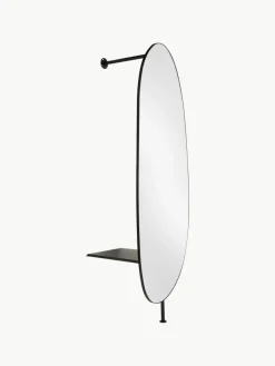 Vloerspiegel Ophelia voor wandbevestiging van metaal^Westwing Collection Clearance