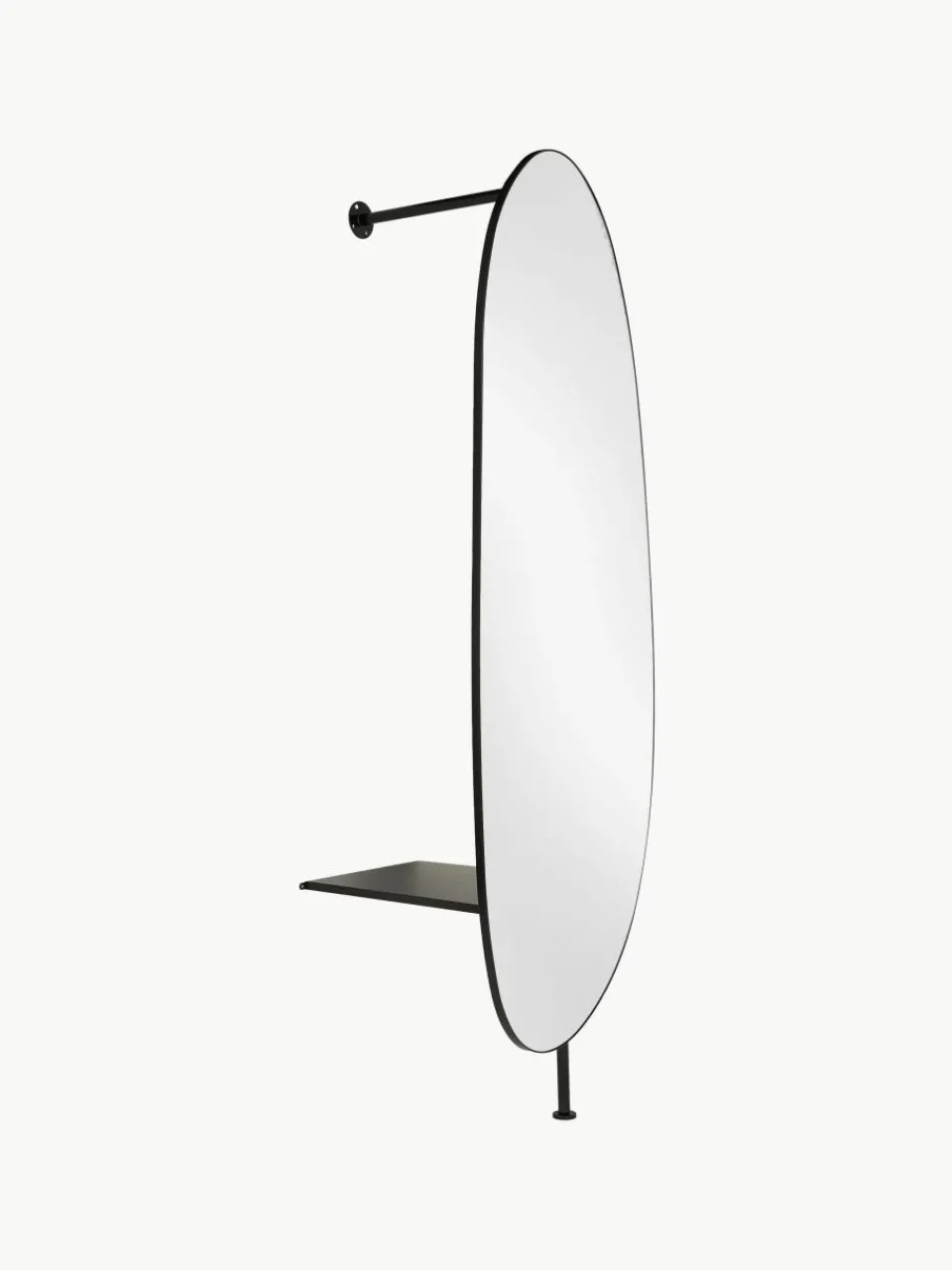 Vloerspiegel Ophelia voor wandbevestiging van metaal^Westwing Collection Clearance
