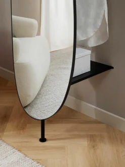 Vloerspiegel Ophelia voor wandbevestiging van metaal^Westwing Collection Clearance