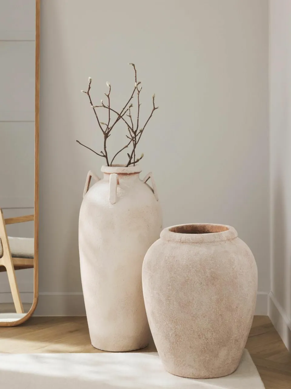 Vloervaas Liah met zandafwerking, H 70 cm^Westwing Collection Fashion